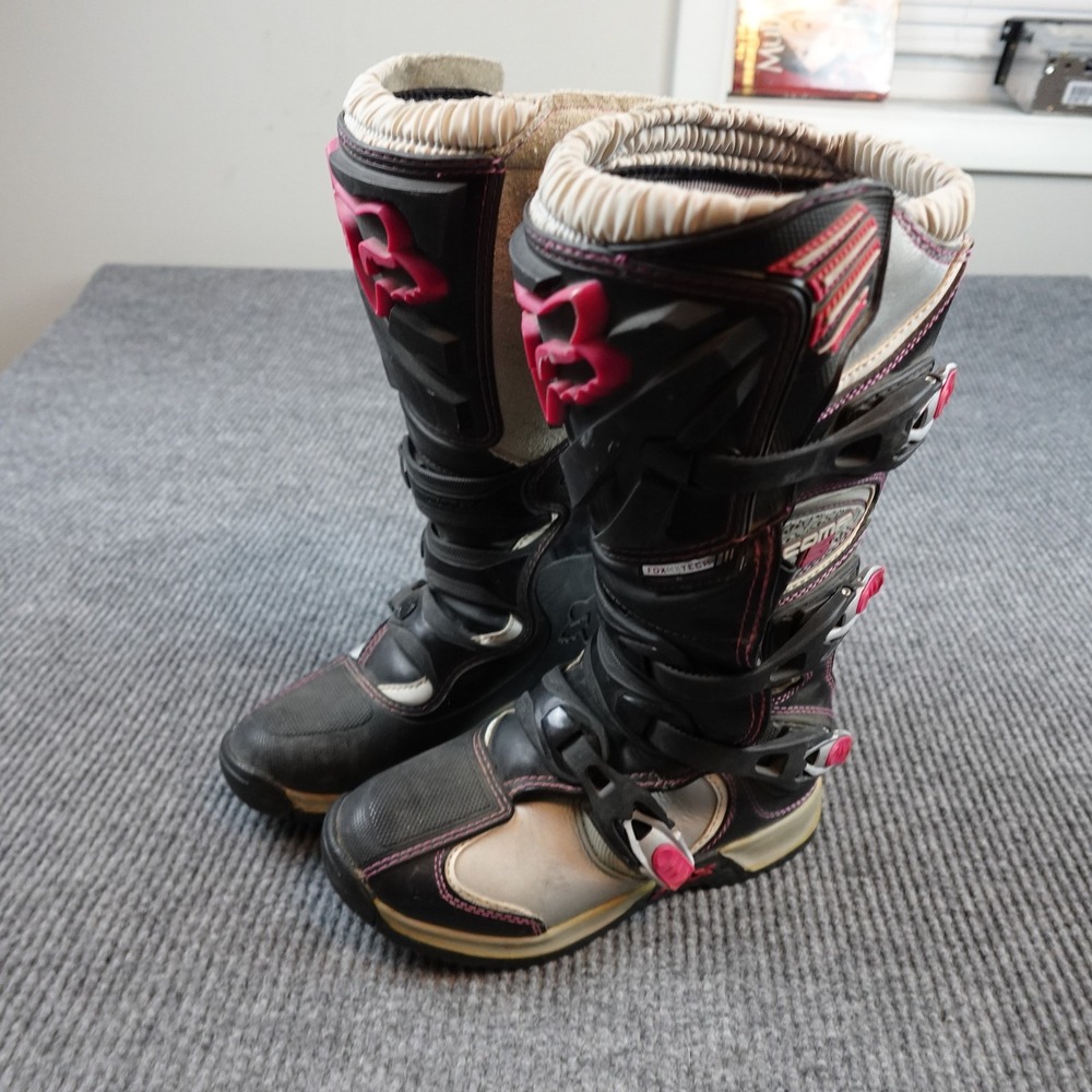 Fox Racing Comp 5 Boots Womens US 7 EU 39 Black Pink Motocross MX Off Road